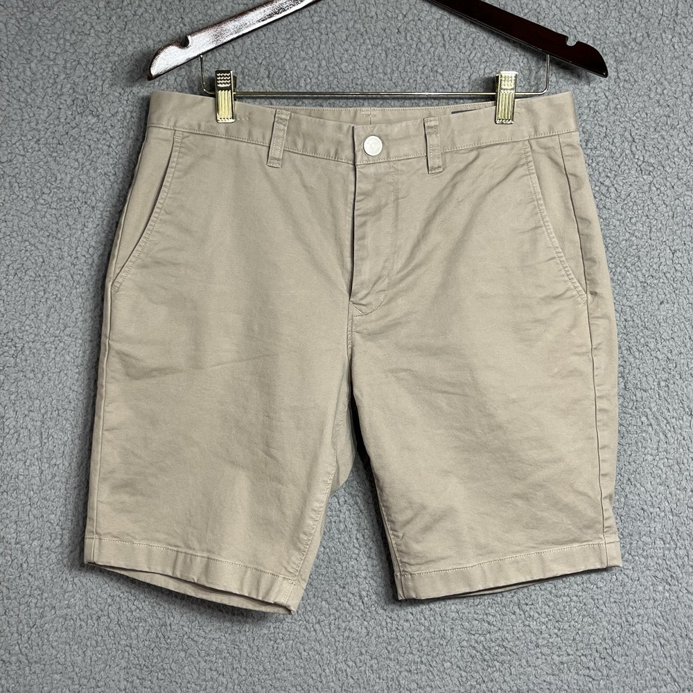 Bonobos Chino Shorts Mens 32 Beige 9" Inseam Flat Front Classic Lightweight